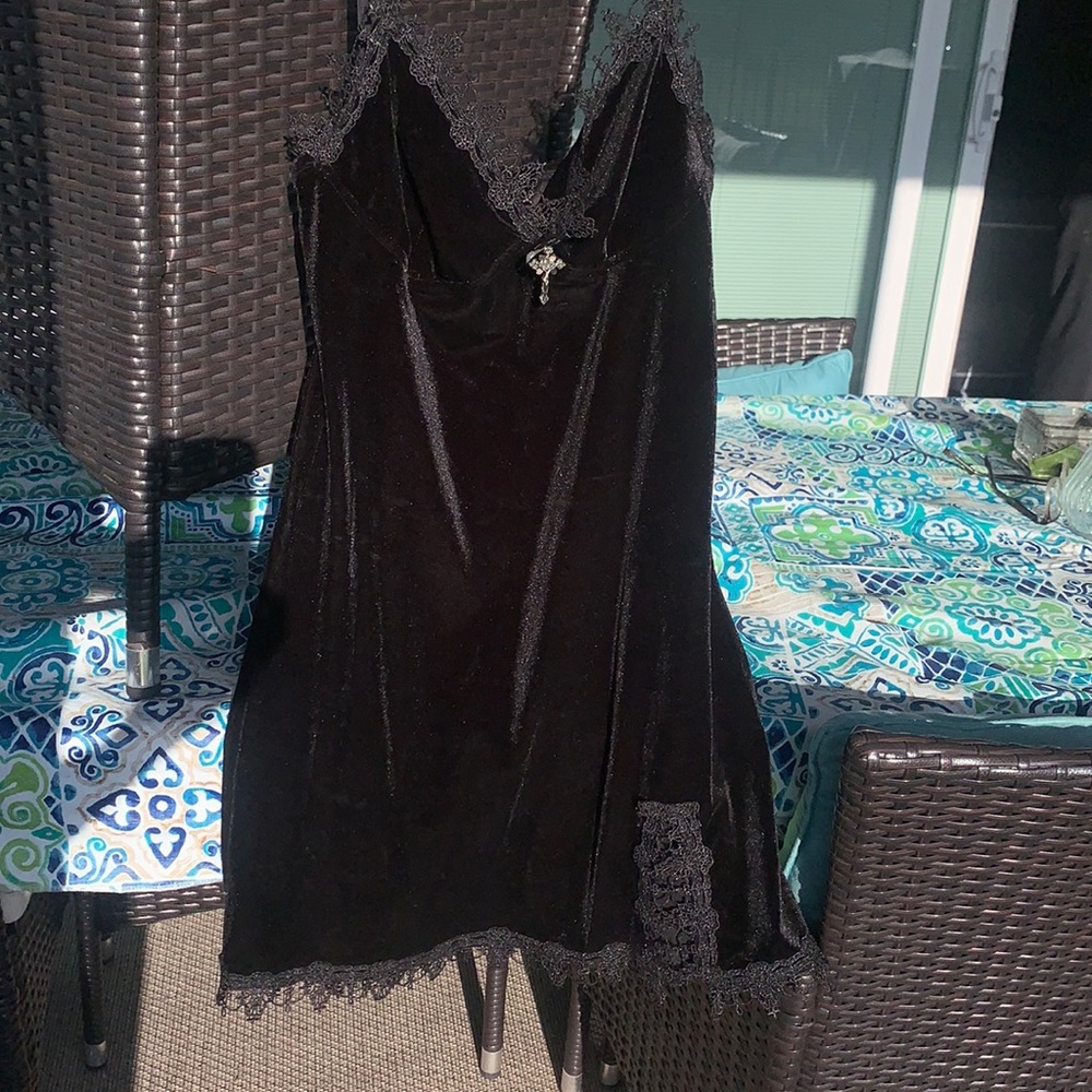 Gothic lace trim dress